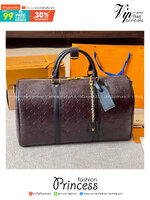 LV Keepall Bandoulière 45 Autres Cuirs Monogram / LV Travel Bag กระเป๋าสะพายเดินทางใบใหญ่ สีใหม่ล่าสุด โทนม่วงโดดเด่นสุดคลาสสิค ด้วยดีเทลความเป็นเอกลักษณ์ เรียบแต่หรู
