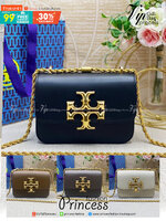 Tory Burch Eleanor Medium Convertible Shoulder Bag / Tory Burch 75003 ฮอตไอเท็ม รุ่นนี้ขายดีขายหมด สวยหรู คุณหนู ผู้ดี!! หายากมากแล้วน้า กระเป๋าสะพายข้าง ดีไซน์อยู่ทรง ขนาดกำลังสะดวกใช้สำหรับสาว เปิด-ปิดด้วยแถบแม่เหล็ก ภายในแบ่งสัดส่วนได้เป็นอย่างดี