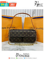 ORI หนังแท้ | LV Vivacite bag Monogram canvas กระเป๋าสะพายดีไซน์วินเทจ Monogram แคนวาส ไอเท็มขนาดเล็กใช้งานสะดวกมีช่องกระเป๋าทั้งด้านในและด้านนอกเหมาะเป็นเพื่อนคู่ใจประจำวัน