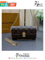 ORI หนังแท้ | LV Pochette Camille bag กระเป๋าสะพายใบเล็กน่ารัก Monogram Canvas ดีไซน์วินเทจ เปิดตัวในแฟชั่นโชว์คอลเลกชันประจำฤดูกาล Spring-Summer 2000