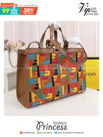 FENDI PEEKABOO X-TOTE BAG Multicolour 40cm เกรดเทพออริจินอล FENDI MONOGRAM SHOPPING BAG สวยมงลงมากค่ะ กระเป๋าสะพายข้างได้ ถือได้ ใบใหญ่ลายโมโนแกรม FF สวยมากทรงนี้ใช้เป็น everyday bag ได้ จุใจใส่ของได้เยอะ ตัวกระเป๋าผลิตจากผ้าทออย่างดี อยู่ทรงสวย ภายในโล่ง