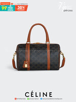 CELINE BOSTON BAG IN TRIOMPHE CANVAS AND CALFSKINTAN VIP GIFT WITH PURCHASE (GWP) พรีเมี่ยมกิ๊ฟ Limited Edition