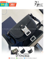 DIOR MINI Saddle Messenger Bag with Flap / Khaki / Black / Oblique Jacquard with Grained Leather กระเป๋าสะพายทรงแมสเซ็นเจอร์ รุ่นยอดนิยมของท่านชาย เกรดท็อปออริ สลับแท้ 1:1