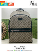ORI หนังแท้ | Gucci GG Brown medium backpack กระเป๋าสะพายหลัง กระเป๋าเป้ ดีไซน์เรียบง่าย รูปทรงใช้งานง่าน ภายในโล่งกว้าง จุของได้เยอะ