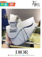 หนังแท้ CHRISTIAN DIOR SADDLE BAG GRAY Grained Calfskin พร้อมส่งที่ไทย ออริจินอลหนังแท้ทั้งใบ ภาพสินค้าถ่ายจากงานขายจริง ใช้งานต่างประเทศได้