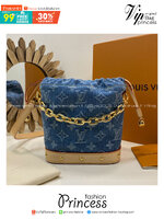 TOP ORI หนังแท้ | LV Nano Noé bag Denim Blue กระเป๋าสะพาย ปรับดีไซน์ใหม่ประจำฤดูกาลด้วยเฉดสีน้ำเงิน Denim ร่วมสมัย ไอเท็มสุดเพอร์เฟ็กต์คอนทราสต์กับขอบหนังงดงามลงตัว