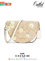 COACH C3597 ELLEN CROSSBODY IN SIGNATURE CANVAS WITH DAISY PRINT กระเป๋าสะพายดีไซน์สุดเก๋ ดูดีไม่ซ้ำใคร รอบนี้คอลใหม่ ดีไซน์พริ้นท์ลายเดซี่คละเต็มใบ วัสดุหนังแคนวาสเคลือบลายตัดขอบด้วยหนังเรียบ เปิด-ปิดด้วยกระดุมแม่เหล็ก ภายในเป็นช่องโล่ง มีช่องย่อยให้ บุก