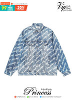 Balenciaga all-over logo denim jacket / BALENCIAGA Jacket เกรดออริจินอล มีป้ายแท็กที่คอเสื้อ ใส่ได้ทั้งผู้หญิงผู้ชาย พร้อมส่งที่ไทย