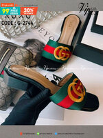 Gucci Flat Shoes งานสวม ลายผ้าสีลับปักแบรนด์ GG สวมใส่ง่าย มีส้นเล็กนเอยกำลังใส่สบาย น้ำหนักเบา ส้น 6 เหลี่ยม ด้านในรองนวมนุ่ม ใส่สบาย