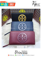 Tory Burch Charlie Zip Continental Wallet / Tory Wallet พร้อมส่ง กระเป๋าสตางค์ใบยาวสุดคลาสสิก ยังความเรียบหรูดูแพงด้วยโลโก้ด้านหน้า เป็นกระเป๋าสตางค์ทรงยาว ที่สามารถใส่บัตรได้หลายใบ