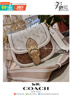 COACH C3837 BEAT SADDLE BAG WITH HORSE AND CARRIAGE PRINT The best item! ที่สาวๆรอคอย! ฮอตไฟลุก! สีหายาก ละมุนคุณหนู คอลเลคชั่นใหม่ ดีไซน์หรูหรา พิเศษมากๆมาพร้อมสายสะพาย 2 เส้น ใช้คู่กันหรือแยกสะพายก็สวยครบสูตร กระเป๋าสะพายทรง saddle คลาสสิค เปิด-ปิดด้วยก