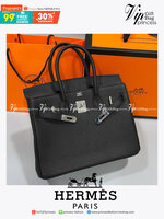 หนังแท้ Hermes BIRKIN 25CM epsom in MAUVSSYLESTE COLOR FULL HANDMADE GOLD HARDWARE เกรดออริจินอล ภาพสินค้าถ่ายจากงานขายจริง