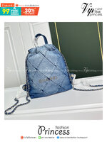CHANEL Denim 22 Backpack Blue / Chanel Backpack Denim พร้อมส่ง กระเป๋าเป้ยีนส์ เท่ๆ คูลๆ งานเดนิมฟอกดีเทลความสวยมากมาย ภายในโล่งกว้าง จุของได้สบายๆ