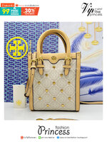 TORY BURCH Mini T Monogram Tote ivory multi heart shape / Tory Mini Tote Bag กระเป๋าทรงโท้ทมินิแต่งหัวใจสีทองสวยหรู น่ารักรุ่นใหม่ล่าสุด เกรดท็อปออริ เทียบแท้ 1:1 เกรดดีสุด ใช้งานต่างประเทศได้