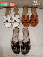 HERMES ORAN SANDAL แตะสวม สวย เก๋ งานชนช้อป ขายดีตลอดกาล แมทส์ชุดง่าย น้ำหนักเบา