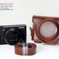 เคสกล้อง sony wx500 hx90 rx100m4 สีน้ำตาลเข้ม
