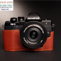 เคสกล้อง olympus omd EM10 II สีน้ำตาล