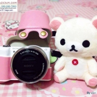 เคสกล้องsony A5000 A5100 ชมพู ฐานพลาสติก