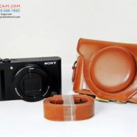 เคสกล้อง sony wx500 hx90 rx100m4 สีน้ำตาลอ่อน