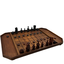 ชุดหมากรุกตัวหมากรุกไทยไม้สักชุดภูคาพร้อมกระดานไม้สักแบบหนา