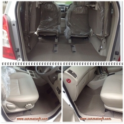 พรมปูพื้นรถยนต์TOYOTA INNOVA ปี2004-2015 พรมลายกระดุม สีน้ำตาล เบาะเเยก เต็มคัน