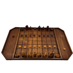 ชุดหมากรุกไทยกระดานไม้ช่อง 5.5x5.5ซม..พร้อมตัวหมากชุดคาณฑีวะ