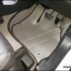 ยางปูพื้นรถยนต์ HONDA HR-V 2014-18 พรมกระดุมเม็ดเล็ก สีเทาขอบดำ เต็มคัน