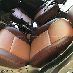 ชุดหุ้มเบาะรถยนต์ NISSAN NAVARA 4D หนังPVC เกรดA หนา1มิล สีชาน้ำตาล