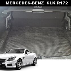แผ่นปูท้ายรถ BENZ SLK R172 (ปี2011-16) ลายกระดุมเล็กPVC สีดำ เข้ารูป ตรงรุ่นรถ