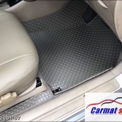 พรมปูพื้นรถยนต์TOYOTA ALTIS 01-07 (หน้าหมู) พรมลายกระดุม สีเทา เต็มคัน