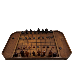 ชุดหมากรุกไทยกระดานไม้ช่อง 5.5x5.5ซม..พร้อมตัวหมากชุดพยุหคีรีไม้เนื้อแข็ง