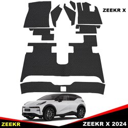 ยางปูพื้นรถยนต์ ZEEKR X 2024 พรมกระดุม ซีเคอาร์ เอ้กซ์ สีดำ เข้ารูป ในรถ เต็มคัน