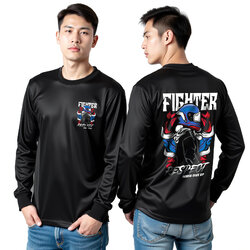 สกรีนเสื้อ 77DESIGN เสื้อแขนยาว นักสู้ respect fighter ผ้าไมโคร