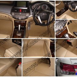 พรมปูพื้นรถยนต์ HONDA ACCORD ปี2008-12 (G8) พรมลายกระดุม สีครีม เต็มคัน