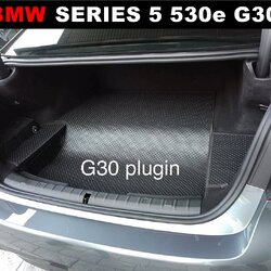 แผ่นปูท้ายรถ BMW SEREIS5 530e G30 ยางลายกระดุมเล็ก สวย ทนทาน กันน้ำ กันกระแทก กันเปื้อน เข้ารูป ตรงรุ่นรถ