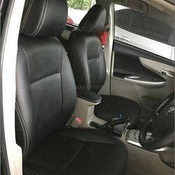 ชุดหุ้มเบาะเข้ารูป ALTIS 2014-19 หนังPVC เกรดA หนา1มิล รวมแผงข้าง+ที่เท้าแขน สีดำ (แบบลอกหนังเดิม)