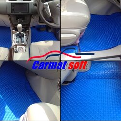 พรมปูพื้นรถยนต์ NISSAN SYLPHY พรมลายกระดุม สีน้ำเงิน เต็มคัน