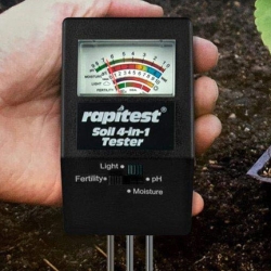 เครื่องวัดดิน 4in1 วัดปุ๋ยโดยรวมในดิน, pH ดิน, ความชื้นดิน, ค่าแสง รุ่น Rapitest 1818 ฟรี กระดาษ Indicator