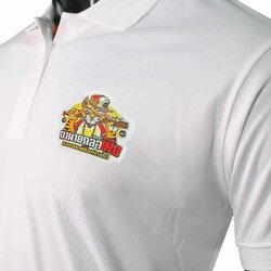 77design เสื้อโปโลขาว ถ้านายกลัวเมียออกจากแก๊งเราไป ใส่ได้ถ้ากล้าพอ