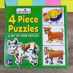 จิ๊กซอ 4 ชิ้นคำศัพท์ต่อสัตว์เลี้ยง (4 Piece Puzzles)
