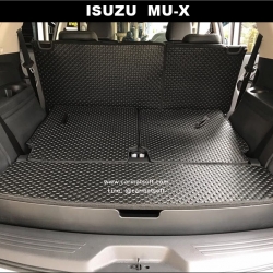 แผ่นปูท้ายรถISUZU MU-X ลายกระดุมEVA สีดำ ปูเต็ม ตอน2 ตอน3+แผ่นปิดกล่อง