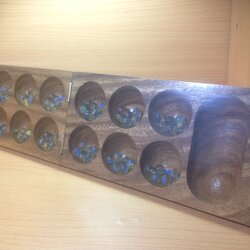 หมากขุม หมากหลุม Mancala Kalaha แบบลูกแก้ว14หลุมแบบพับได้