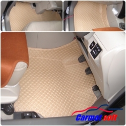 พรมปูพื้นรถยนต์Toyota vios ปี2007-12 พรมลายกระดุม สีครีม เต็มคัน