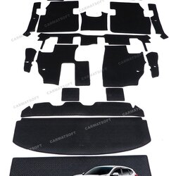 ยางปูพื้นรถยนต์ HONDA CR-V G5 7ที่นั่ง (ปี2017-22) พรมกระดุมpvc พรมกระดุมเม็ดเล็ก สีดำ เต็มคัน