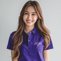 77DESIGN เสื้อคอปกม่วง รักพระเทพ