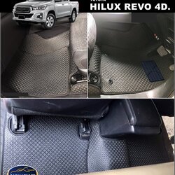 พรมปูพื้นรถยนต์ REVO 4ประตู ลายไบเค่นสีดำ+แผ่นกันสึก เต็มคัน