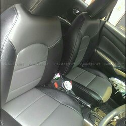 ชุดหุ้มเบาะรถยนต์ NISSAN MARCH หนังPVC เกรดA หนา1มิล สีเทาดำ