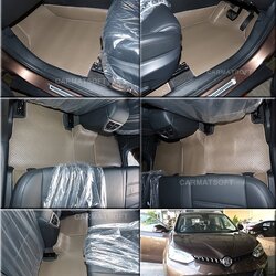 พรมกระดุมเม็ดเล็ก MG GS สีน้ำตาล เต็มคัน ยางpvc