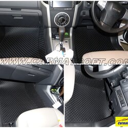 พรมปูพื้นรถยนต์ ISUZU MU-X 2013-19ลายกระดุม สีดำ เข้ารูป เต็มคัน