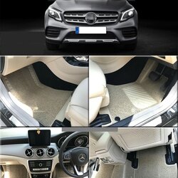 พรมดักฝุ่นไวนิล BENZ GLA W156 H247 พรมไวนิลรีดขอบ สีครีม